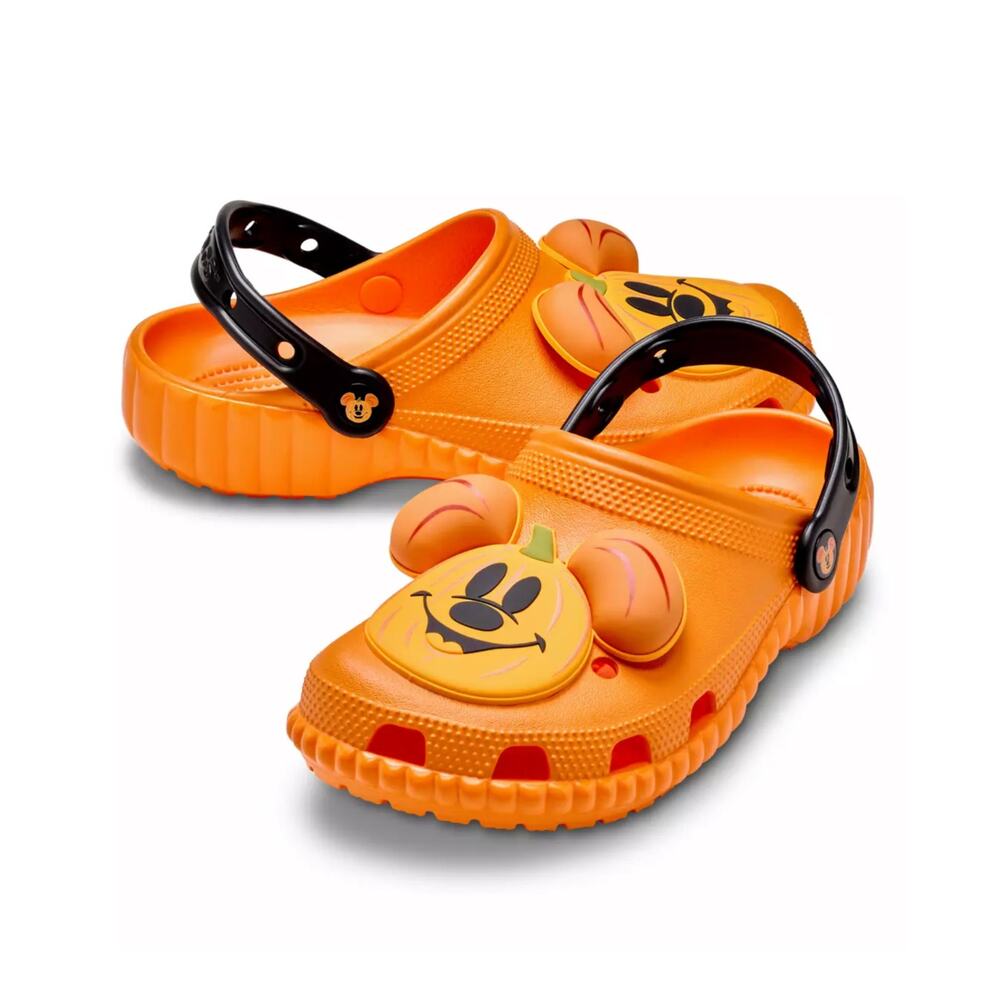 Disney Mickey Mouse Jack O’ Lantern Pumpkin Orange Halloween Crocs M 7 / W 9 NEW